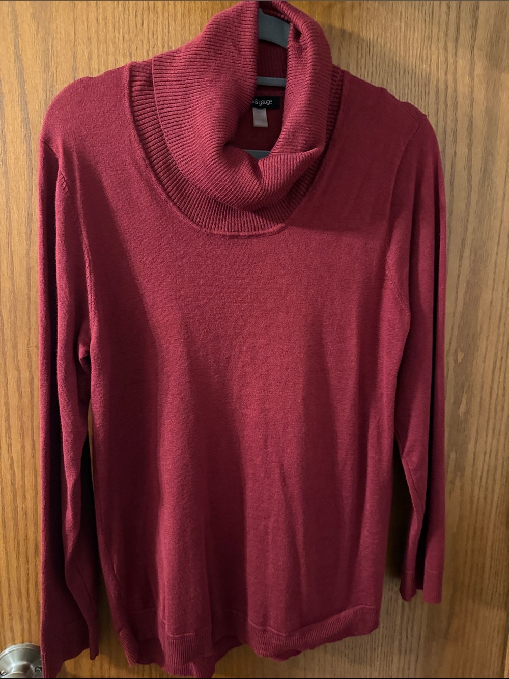 Cable & Gauge Burgundy Cowl Neck Sweater